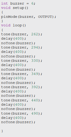 Buzzer toca Música