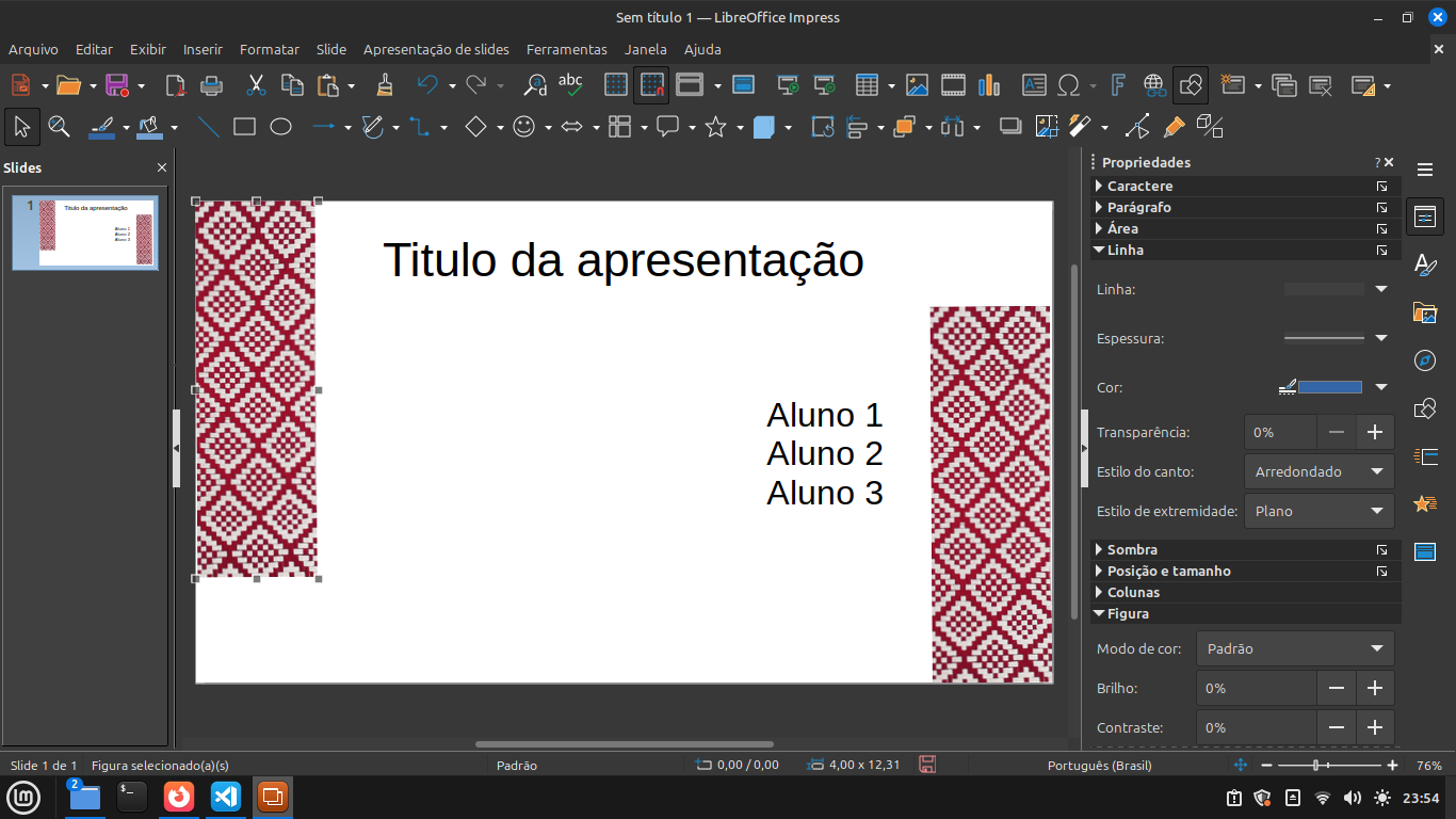 Apresentação no Libre Office Impress
